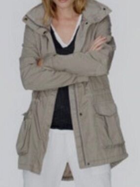 James Perse Women's Utility Anorak Jacket Size 3 Beige Tan